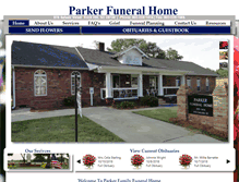 Tablet Screenshot of parkerfuneralhomeinc.com